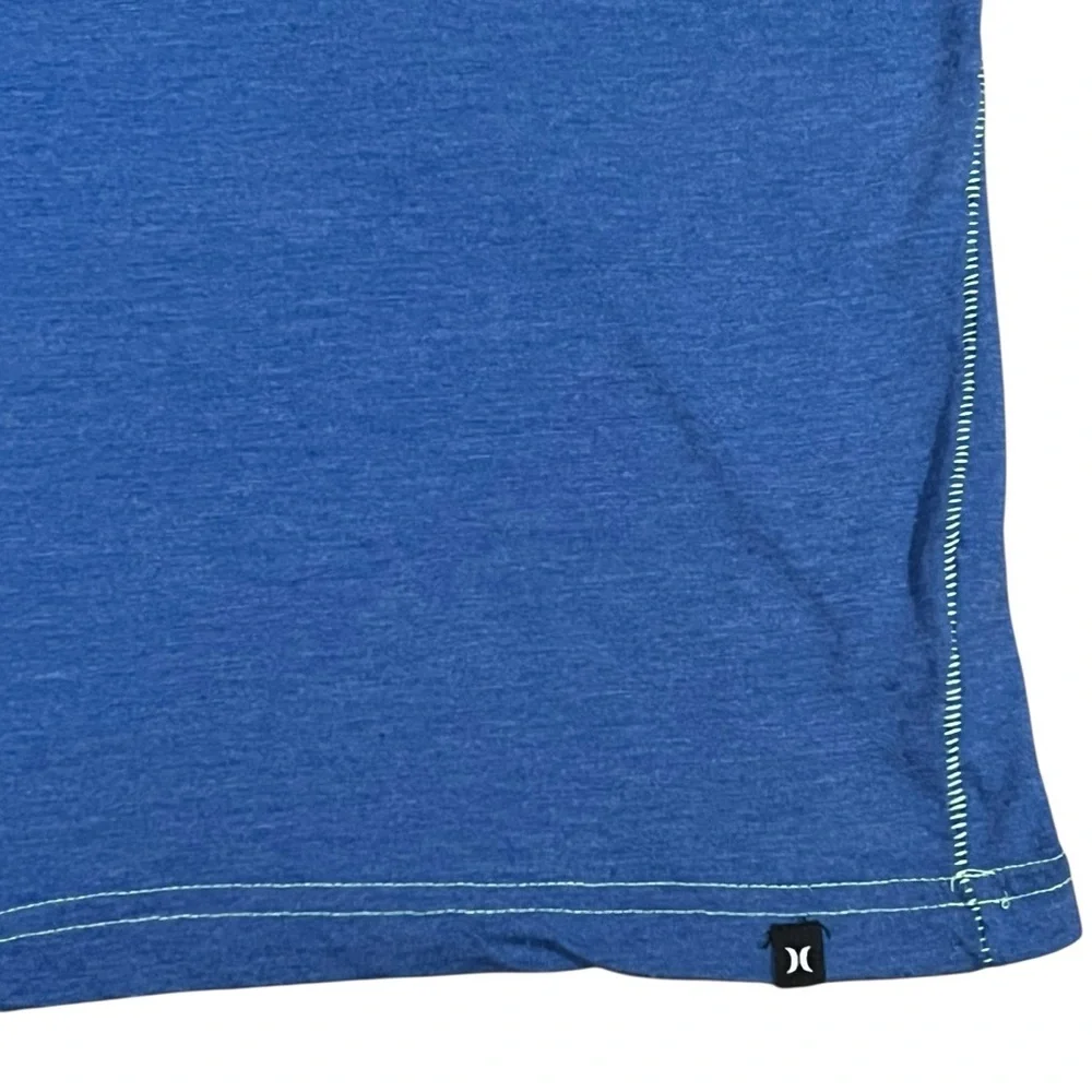 Hurley Boy Youth Blue and Green Graphic Tee Size Large